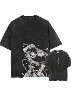 The Sorcerer Killer Toji Fushiguro Oversized T-Shirt Graphic Tee Sz 2XL